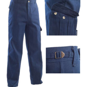 multi pocket blue trousers